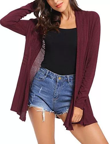 iClosam Strickjacken iClosam Damen Cardigan Lang Dünne Jacke mit Leichter Transparenz Langarm Strickjacke