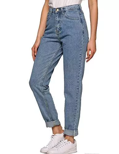 Teaio Jeans PHOENSTA Hose - Damen Jeans Boyfriend High Waist Jeanshose Locker Lang Boyfriend Jeans Blau Hose Jeans Straight Lässig Weich XS-3XL