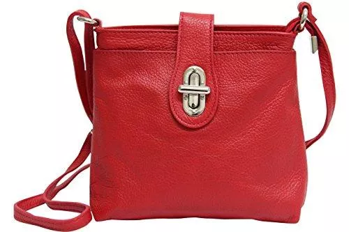 Ambra Moda Taschen & Rucksäcke AMBRA Moda Damen echt Ledertasche Handtasche Schultertasche Umhängtasche Citybag Girl Crossover GL007