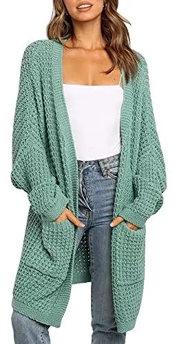 ZIYYOOHY Strickjacken ZIYYOOHY Damen Strickjacke Cardigan Lang Strickmantel Pullover strickcardigan Outwear Langarm Herbst Strick Mäntel mit Tasche