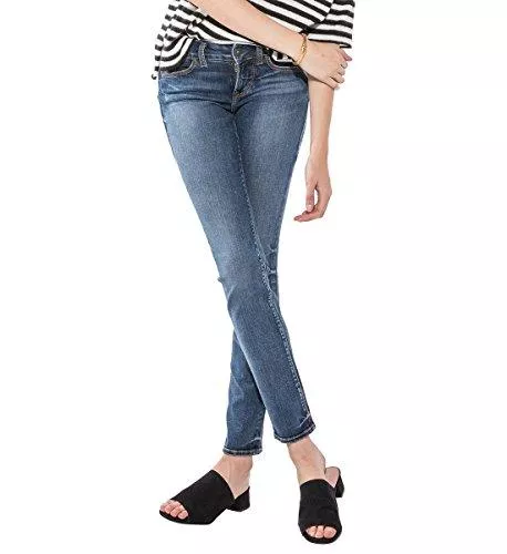 Silver Jeans Jeans Silver Jeans Damen Suki Curvy Fit Mid Rise Straight Leg Jeans