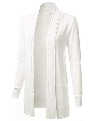 FLORIA Jacken Damen Strickjacke mit langen Ärmeln, vorne offen, drapiert, gerippt, mit Taschen (S-XL)