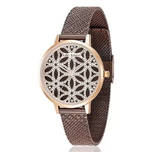 Julie Julsen Uhren Julie Julsen Damen Quarz Armbanduhr Flower of Life Sparkling Hazel braun - JJW1235G34-RGBRME