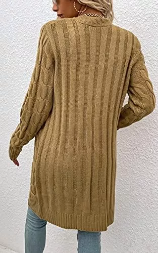 Spec4Y Strickjacken Spec4Y Damen Strickjacke Langarm Offene Strickmantel Lang Casual High Stretchy Cardigan Open Front Sweater Outwear