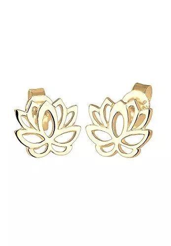 Elli Schmuck Elli Ohrringe Damen Lotusblume Blüte Filigran in 925 Sterling Silber