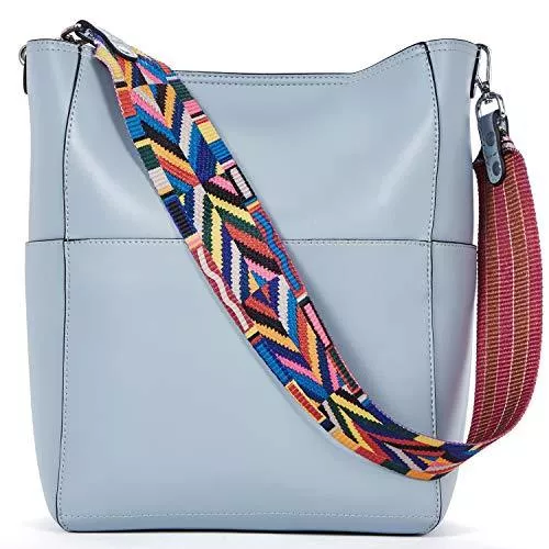 BROMEN Taschen & Rucksäcke Handtasche Damen Leder Schultertasche Umhängetasche Groß Shopper Designer Tasche mit 2 Trageriemen Blau