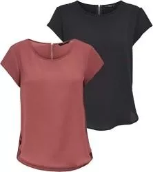 ONLY Kurzarmblusen ONLY Damen Onlvic S/S Solid Top Noos WVN T-Shirt