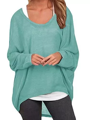 ZANZEA Langarmshirts ZANZEA Damen Lose Asymmetrisch Jumper Sweatshirt Pullover Bluse Oberteile Oversize Tops