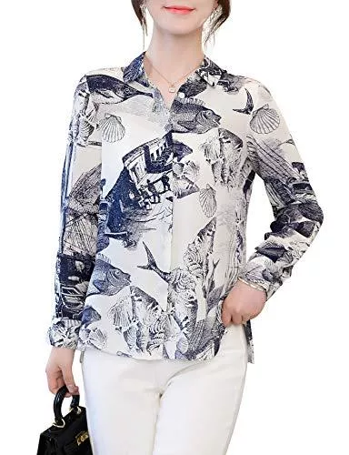 DOVWOER Langarmblusen DOVWOER Damen Sommer Bluse Hemd V Ausschnitt Rundhals Elegant Kurze Ärmel Tunika Casual Tops Oberteile S-2XL
