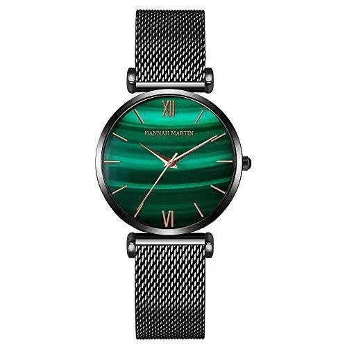 HANNAH MARTIN Uhren Hannah Martin Damen Uhren Analog Quarz Edelstahl Wasserdicht Mesh Armbanduhr für Frauen