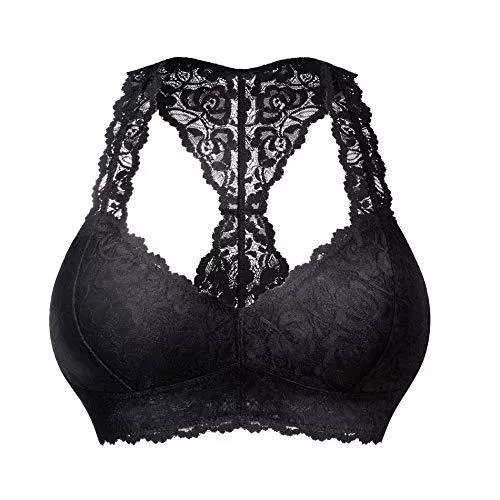 Rolewpy Unterwäsche & Dessous Rolewpy Damen sexy Spitzen-BH herausnehmbare, gepolsterte schulterfrei Breath Bralette Bustier Sport-BHS