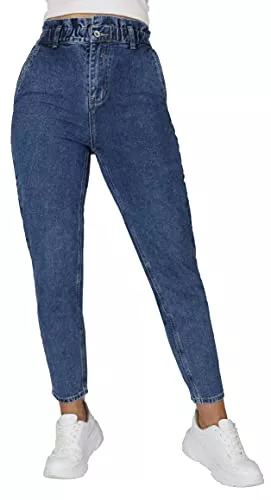 Giralin Jeans Giralin Damen Mom Jeans Casual 5-Pocket-Style Straight Leg Hose
