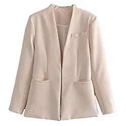 UJDKCF Blazer UJDKCF Anzug Blazer Jacken Mode Büro Lady Regelmäßige Passform Freizeitmäntel Frauen Tops