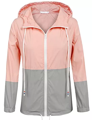 UNibelle Jacken UNibelle Damen Regenjacke Leicht Jacke Windbreaker mit Kapuze Outdoorjacke Winddicht S-XXL