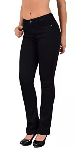 ESRA Jeans ESRA Damen Jeans Bootcut Jeanshose Schlaghose Damen High-Waist bis Übergröße B700