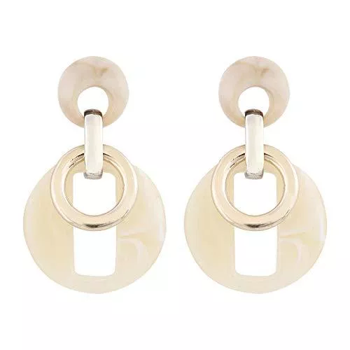 ZIXIYAWEI Schmuck ZIXIYAWEI Ohrringe Für Damen Beige Square Acryl Tropfen Ohrringe Für Damen Trendy Dangle Ohrringe Für Frauen Statement Schmuck Party Geschenk