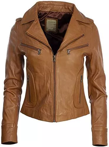 AQ07 Fashion Jacken AQ07 Fashion Damen Lederjacke - Women Supersoft - echtes Lammleder, braun, S M L XL 2XL