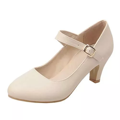 LUXMAX High Heels LUXMAX Mary Janes Damen Pumps mit Kätzchen-Absatz, Knöchelriemen, Uniform, Kleid