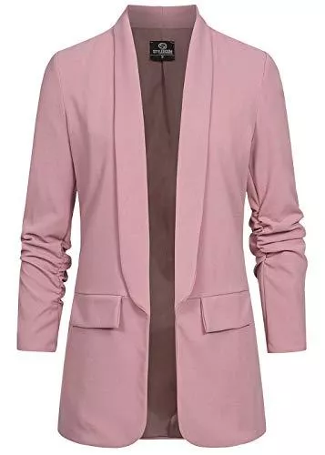 Styleboom Fashion® Blazer Styleboom Fashion® Damen 3/4 Arm Longform Blazer 2 Deko Taschen