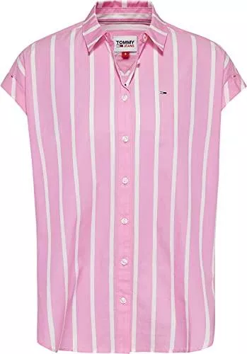 Tommy Jeans Kurzarmblusen Tommy Jeans Damen Tjw Relaxed Stripe Shirt Ss Hemd