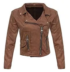 malito more than fashion Jacken Malito Damen Jacke | Velours Jacke | Biker Jacke mit Reißverschluss | Faux Leather - leichte Jacke 19617