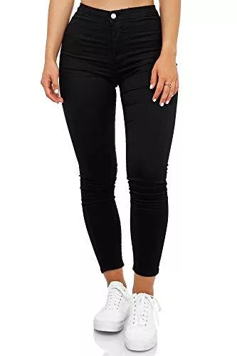 Elara Jeans Elara Damen Jeans High Waist Slim Fit Chunkyrayan