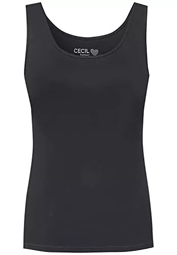 Cecil Tops Cecil Damen Basic Tanktop Ärmellos, Top, Rundhals, Bio-Baumwolle, Monochrom Einfaches Design