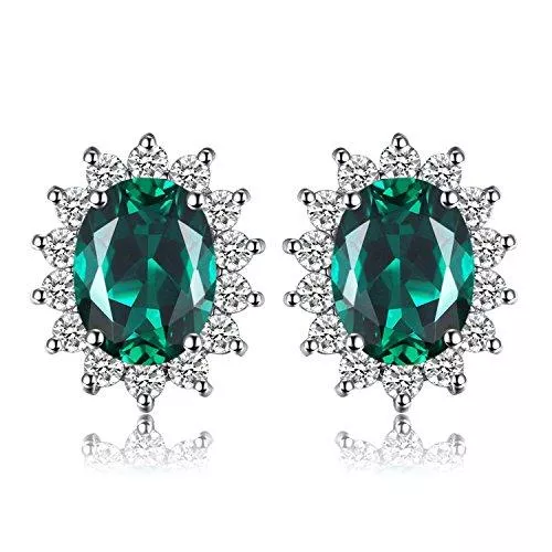 JewelryPalace Schmuck JewelryPalace Simulierte Nano Russischen Smaragd Erstellt Blauen Saphir Ohrringe Ohrstecker Earrings 925 Sterling Silber Princess Diana William Kate