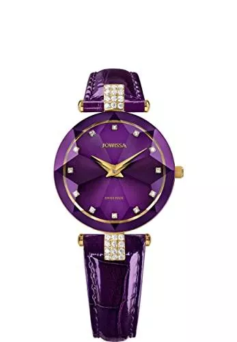 JOWISSA Uhren Jowissa Facet Strass Schweizer Damenuhr J5.616.M Violett/Gold