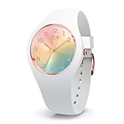 Ice-Watch Uhren Ice-Watch - ICE sunset Rainbow - Weiße Damenuhr mit Silikonarmband - 015743 (Small)