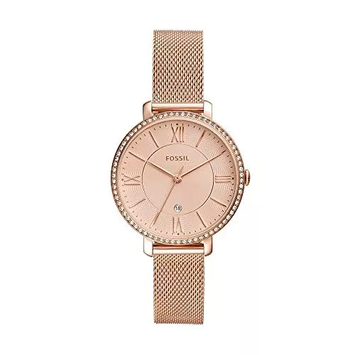 Fossil Uhren Fossil Damenuhr Jacqueline 3-Zeiger/Datum Edelstahl Roségold