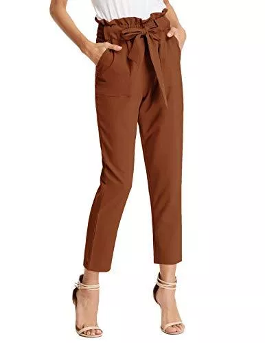 GRACE KARIN Hosen GRACE KARIN Damen High Waist Casual Hose Elastic Waist Slim Fit 9/10 Pants CLAF1011