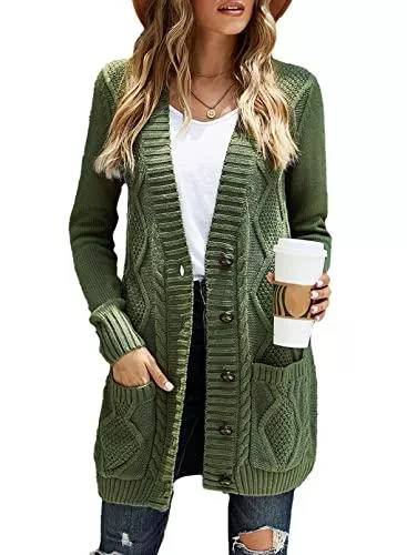 Aleumdr Strickjacken Aleumdr Damen Strickjacke Casual Cardigan Damen Strickmantel Strickpullover Herbst Winter Outwear mit Taschen und Langarm