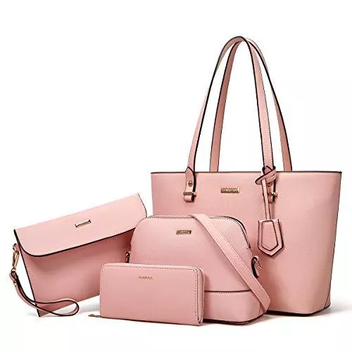 YTL Taschen & Rucksäcke YTL Damen Handtasche Tote Shopper Groß Schultertasche Umhängetasche Geldbörse Kartenhalter Tasche 4-teiliges Set für Büro Schule Einkauf Reise Geschenk Rosa