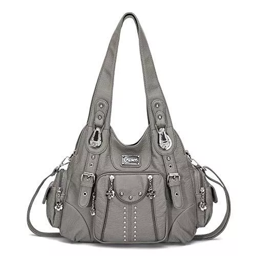 KL928 Taschen & Rucksäcke Für größere Ansicht Maus über das Bild ziehen KL928 Damen Tasche Handtasche Schultertasche Umhängetaschen weiches PU leder Damenhandtasche Henkeltaschen Lederhandtasche Hobo taschen für Damen (Grau)