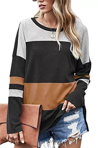 Odosalii Pullover & Strickmode Odosalii Damen Langarmshirt Winter Oversize Sweatshirt Long Lose Oberteile Tunika Bluse