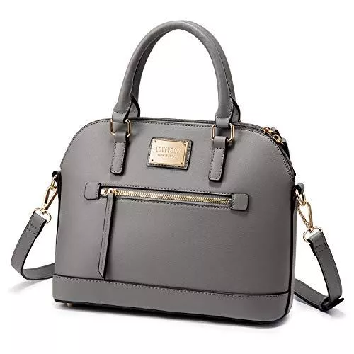 LOVEVOOK Taschen & Rucksäcke LOVEVOOK Handtasche Damen Umhängetasche PU Leder Elegant Schultertasche mit Doppel Reißverschluss Kleine Tasche Crossbody Bag Taschen Handtaschen, Grau