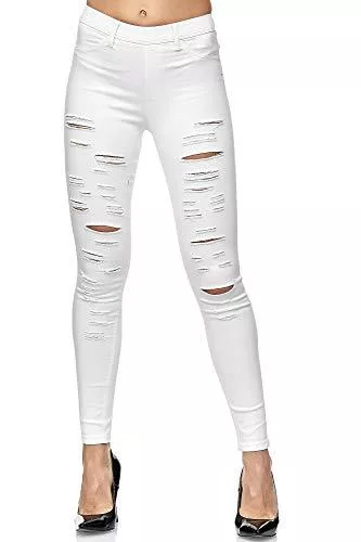 Elara Jeans Elara Damen Hose High Waist Destroyed Look Chunkyrayan