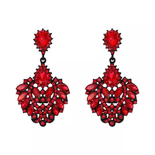 Clearine Schmuck Clearine Damen Ohrringe Hochzeit Braut Kristall Marquise Kronleuchter hängend Ohrhänger