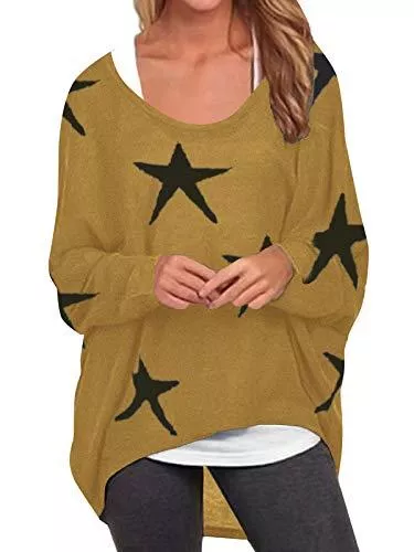 ZANZEA Pullover & Strickmode ZANZEA Damen Lose Asymmetrisch Jumper Sweatshirt Pullover Bluse Oberteile Oversize Tops