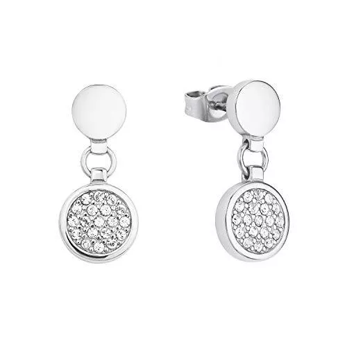 s.Oliver Schmuck s.Oliver Ohrring für Damen, Edelstahl, Kristallglas