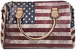 styleBREAKER Taschen & Rucksäcke styleBREAKER USA Vintage Handtasche im Stars &amp; Stripes Design, Bowling Tasche, Henkeltasche, Damen 02012014