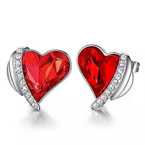 CDE Schmuck CDE Ohrringe für Damen Schmuck Geschenk, Rosegold Herz Damen Ohrstecker, verschönert mit Kristallen Weihnachten Valentinstag Party Jubiläum Geburtstag Geschenke für Frauen Sie Mutter Freundin Ehefrau