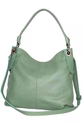 Ambra Moda Taschen & Rucksäcke AMBRA Moda Damen echt Ledertasche Handtasche Schultertasche Beutel Shopper Umhängtasche GL012