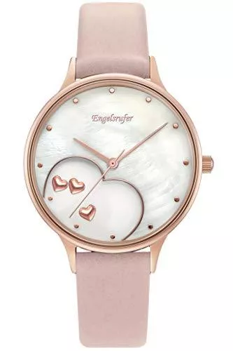 Engelsrufer Uhren Engelsrufer Damen Uhr Herzen roségold Nubukleder rosa
