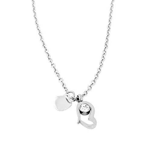 Akitsune Schmuck Akitsune Animus Halskette 60cm Kette | Damen Herren Liebe Love Edelstahl Herz - Silber Rosegold