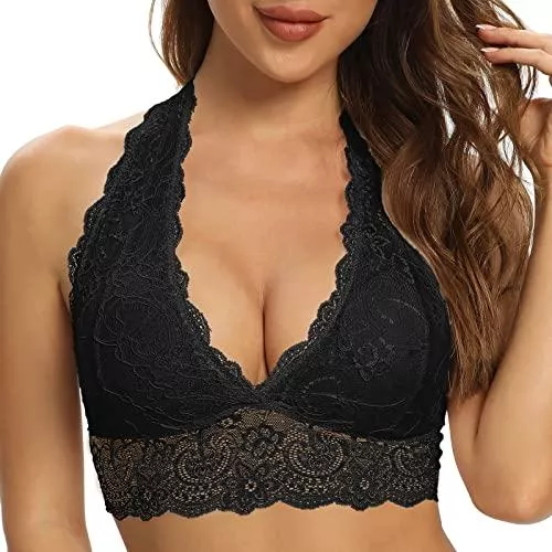 SHEKINI Unterwäsche & Dessous SHEKINI Damen Blumen BH Spitze Bralette Bustier Crop Top BH ohne Bügel Comfort Bra V-Ausschnitt Jeden Tag BHS Top für Frauen