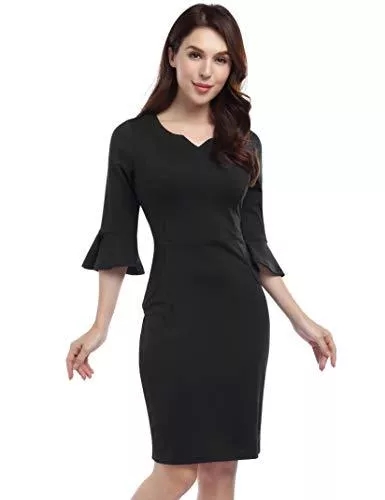 KOJOOIN Freizeit KOJOOIN Damen Etuikleid Business Kleider Bodycon Cocktailkleid Bleistiftkleid Geschäft Figurbetonte Knielang Kleider(Verpackung MEHRWEG)