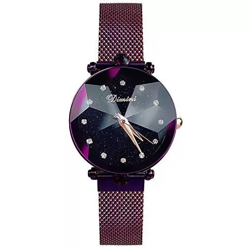 RORIOS Uhren RORIOS Damen Uhren Analog Quarz Armbanduhren Sternenklarer Himmel Edelstahl Mesh Band Armbanduhr Mode Strass Uhren für Frauen Mädchen
