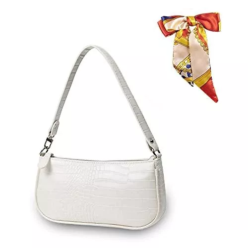 Soullife Accessoires Retro Umhängetasche Bag,90s Umhängetasche Damen mit schickem Krokoprägung-Druck Crossbody Tasche,Damen Schultertasche,Frau Vintage Shoulder Crossbody Handtasche